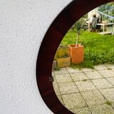 Round mirror in rosewood