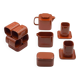 Brick Red Sakura Tea Service by Makio Hasuike for Franco Pozzi