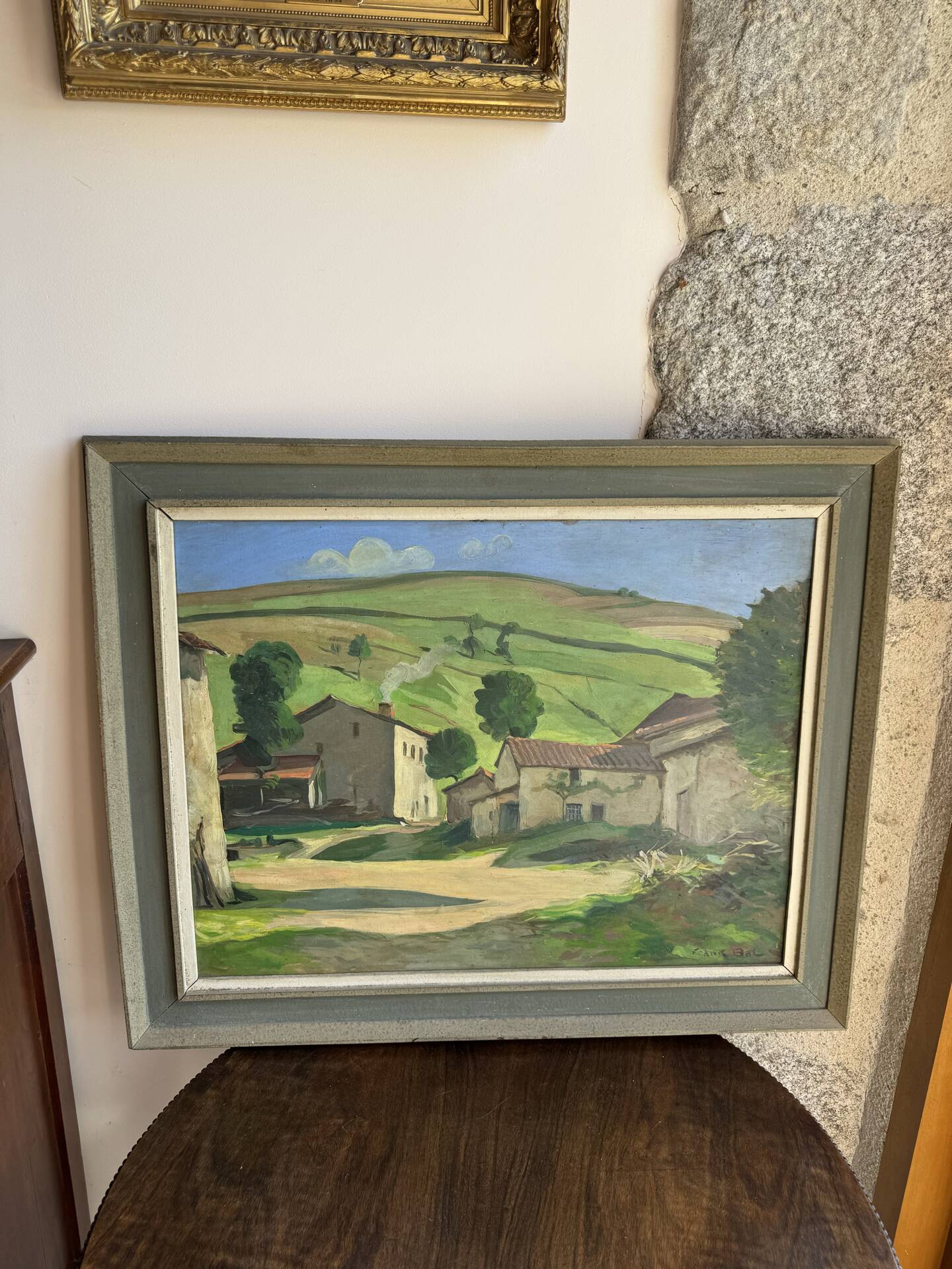 Old table landscape signed Franc Bal (1876-1960)