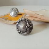 Antique furniture knob, old silver, Louis XV style