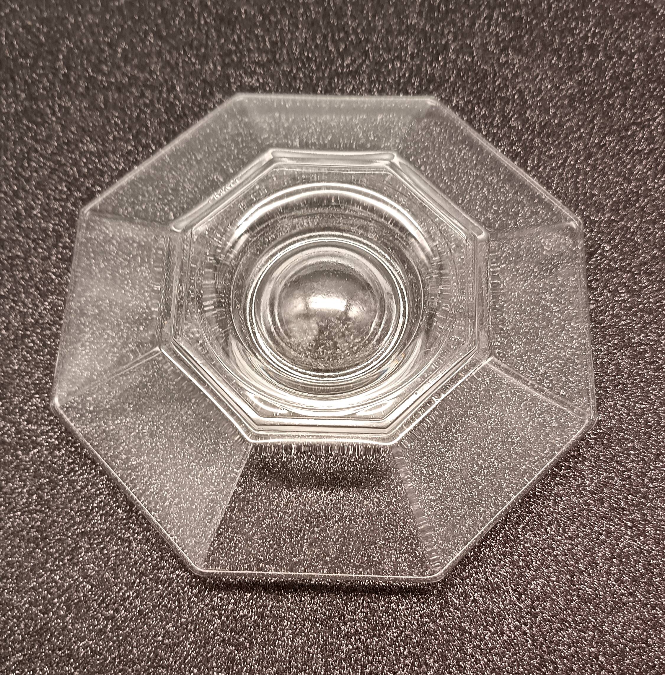 3 transparent egg cups in tempered glass arcoroc octime series, 1980 vintage