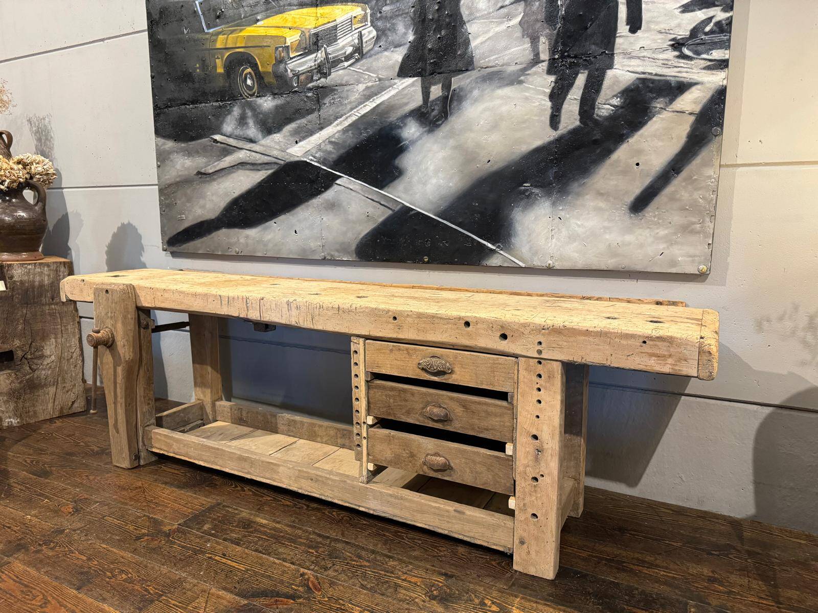 Raw wood workbench