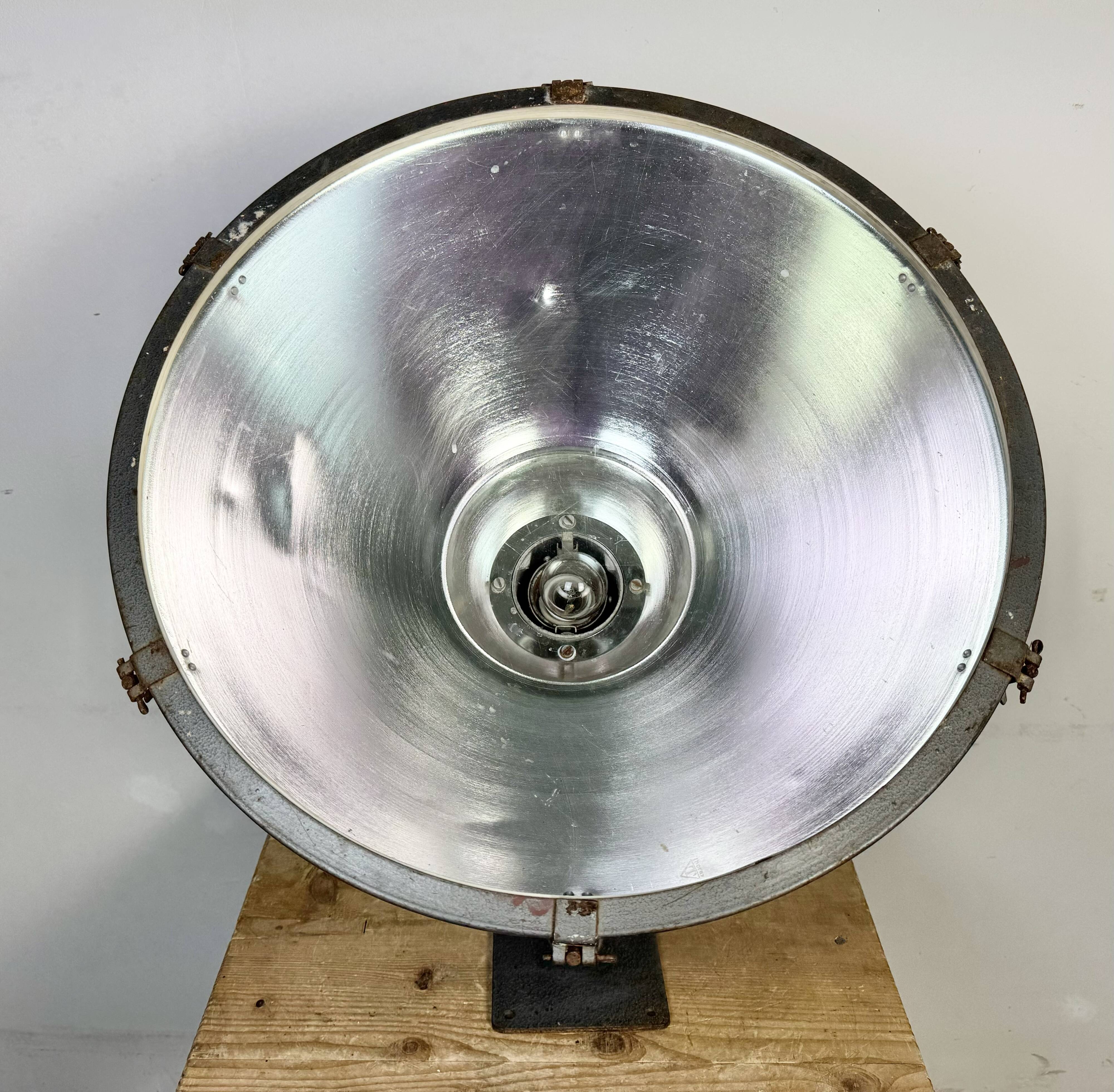 Large Vintage Industrial Aluminium Factory Wall Spotlight, 1970s