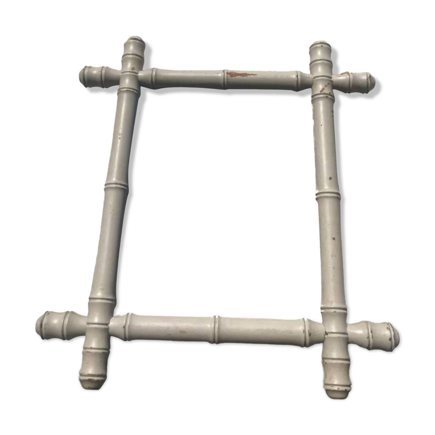 White bamboo wood mirror