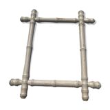 White bamboo wood mirror