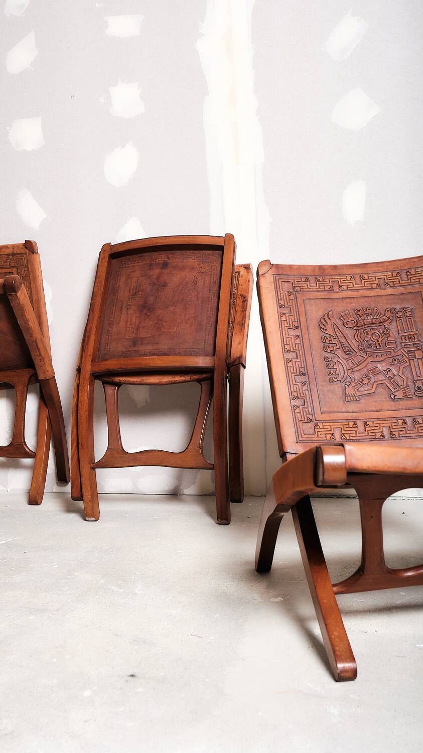 Set of 4 Angel’s Pazmino folding chairs, 1960’s