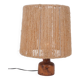Turned wood lamp and rope shade