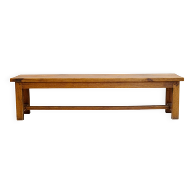Banc 4 places en bois massif des années 70-80.