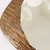 Crystal Art Sculpted Textured Wall Mirror Gold Bronze Mid-Century, Italy, 1960s