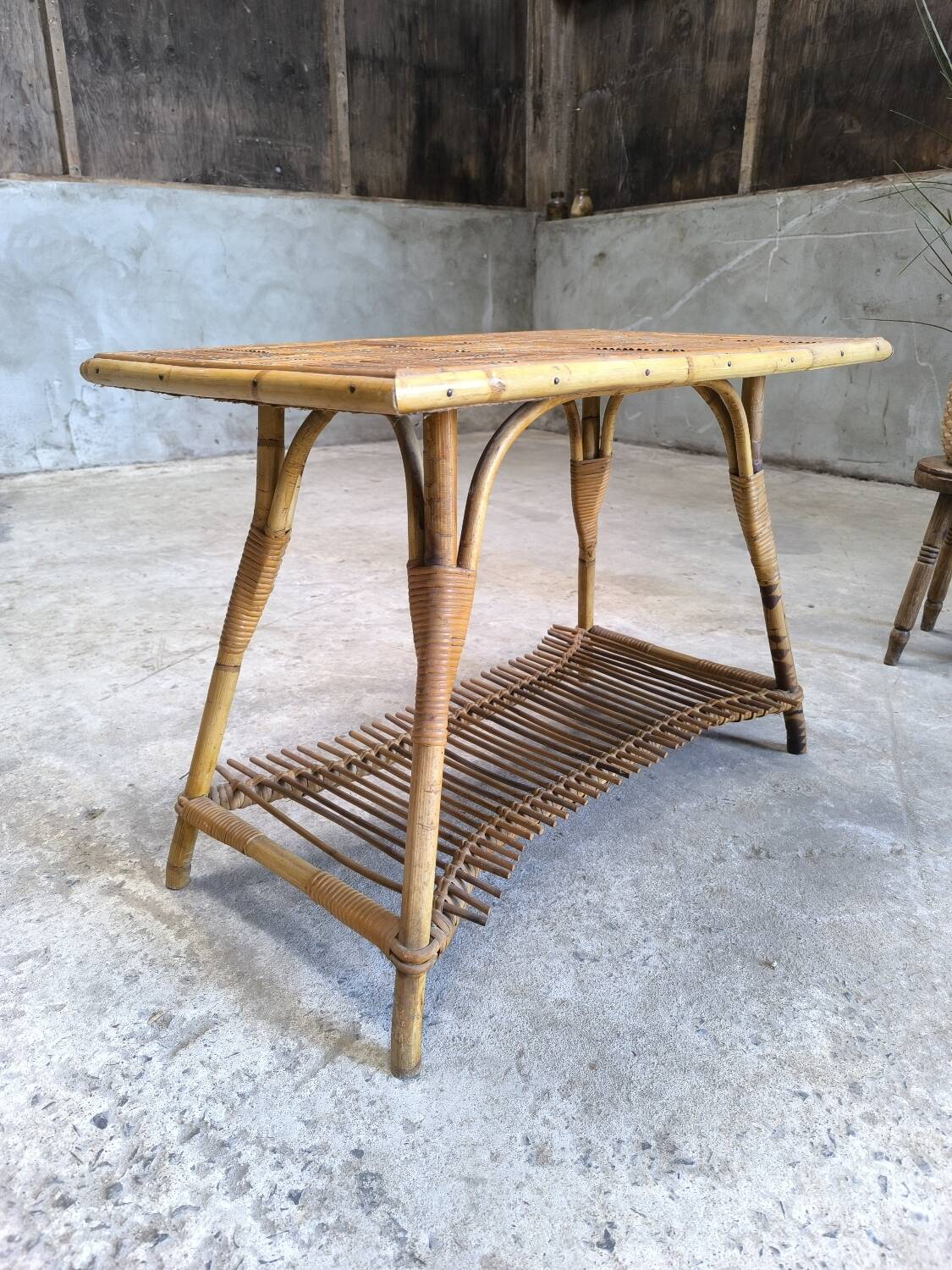 Vintage rattan coffee table