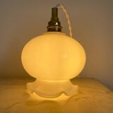 Walking lamp with vintage opaline globe