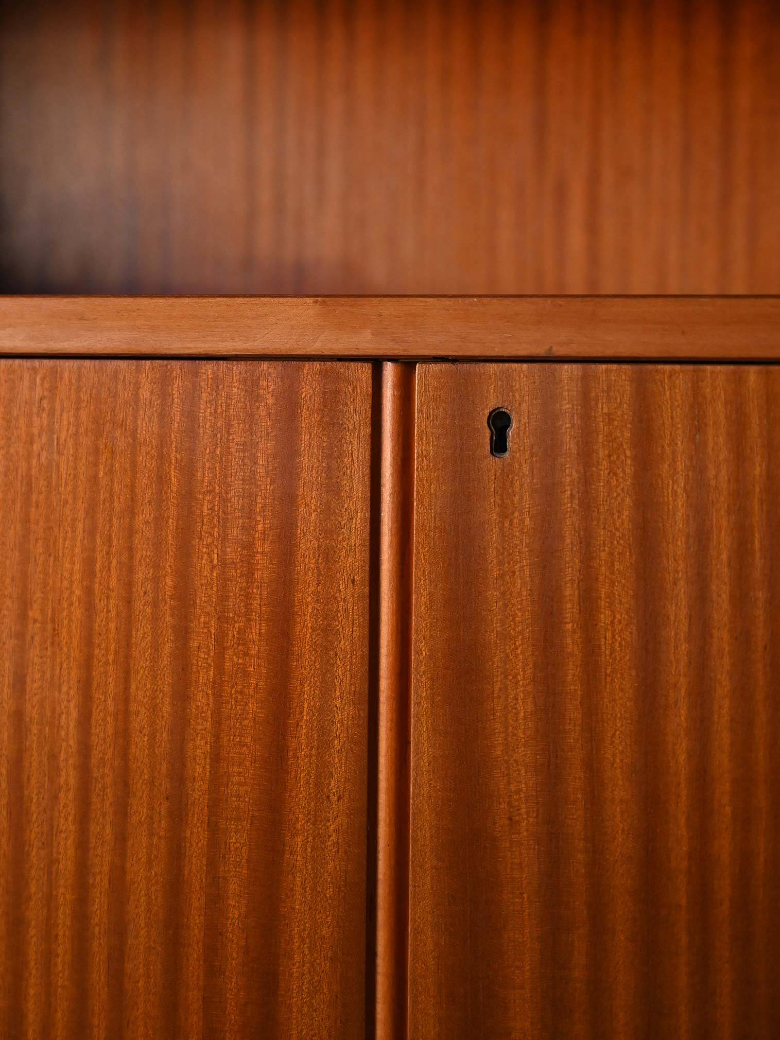 Swedish teak bookcase with hinged doors