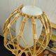 Vintage rattan and opaline pendant light