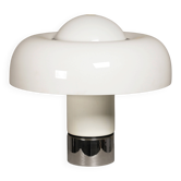 Lampe de table Brumbury chrome et blanc par Luigi Massoni pour Guzzini Italie