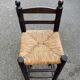 High bar stool in dark solid wood and straw 75cm