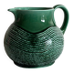 Green ceramic pitcher Sarreguemines vintage tableware