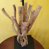 Lampe de salon en bois flotté