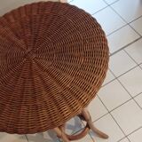 Old high table/standing bamboo and rattan table