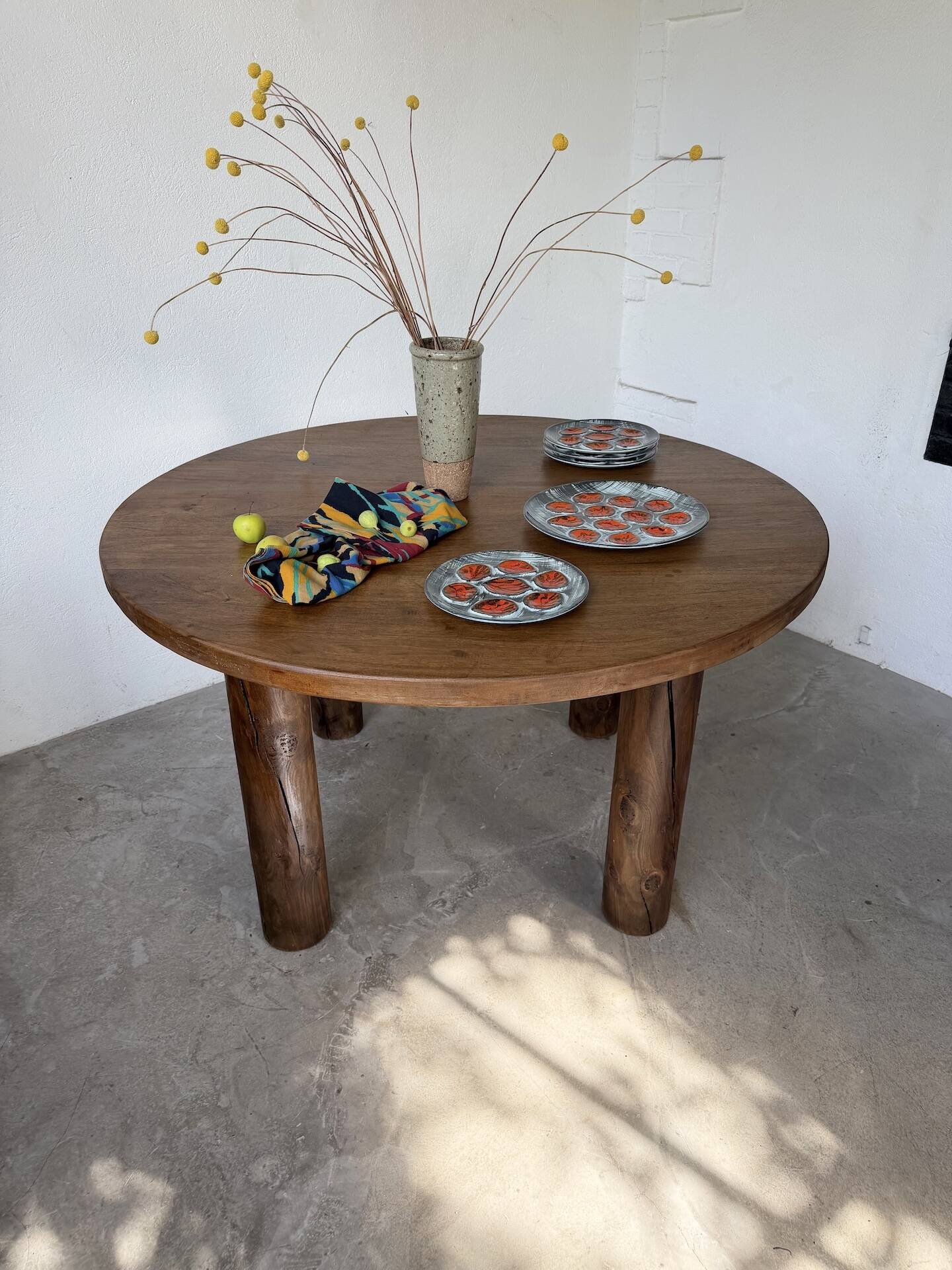 Round table 1950s constructivist walnut