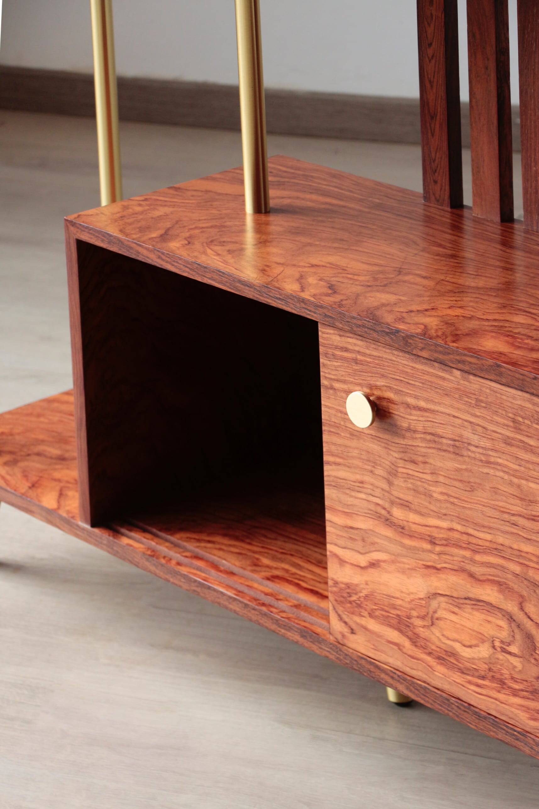 Illuminated Room Divider - Rosewood & Brass