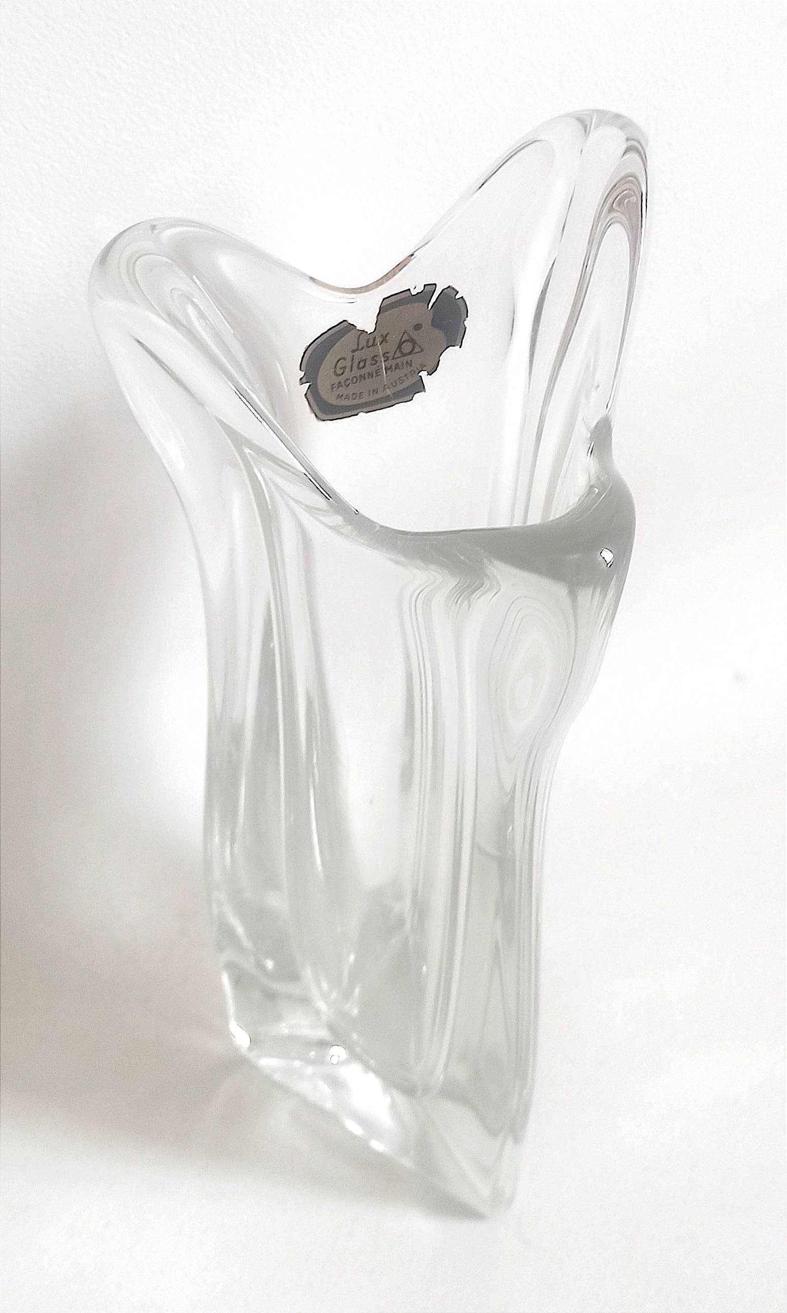 Lux Glass Crystal Vase 50s Height 27.5 cm
