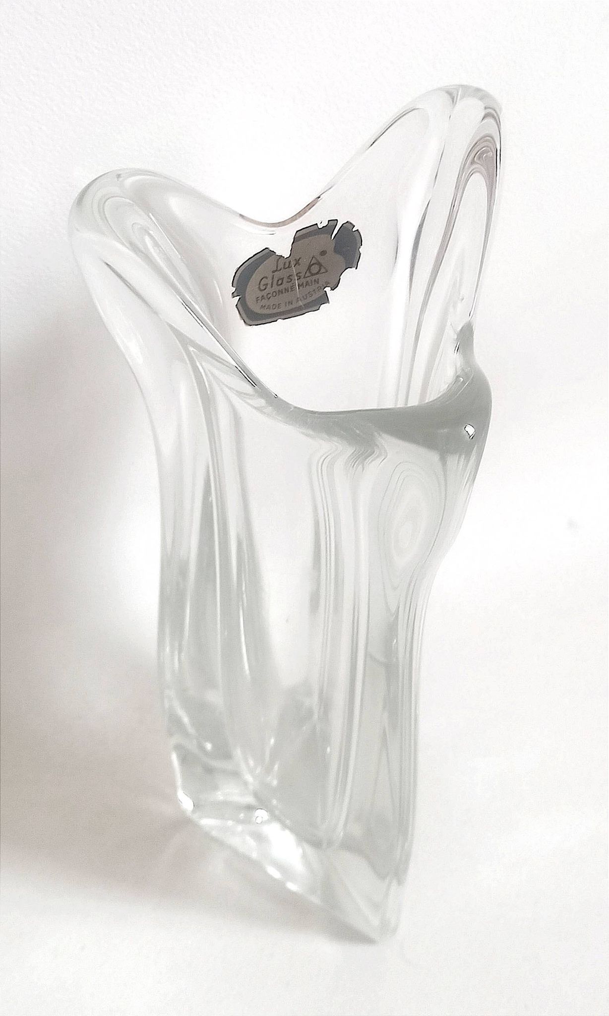 Vase cristal Lux Glass Années 50 Hauteur 27,5 cm