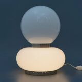 Table lamp with double white glass diffuser, 1970s