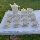 Service à café  Villeroy & Boch beige et doré complet 12 tasses