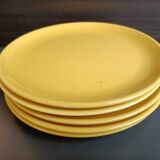 Set of 5 yellow dessert plates