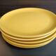 Set of 5 yellow dessert plates