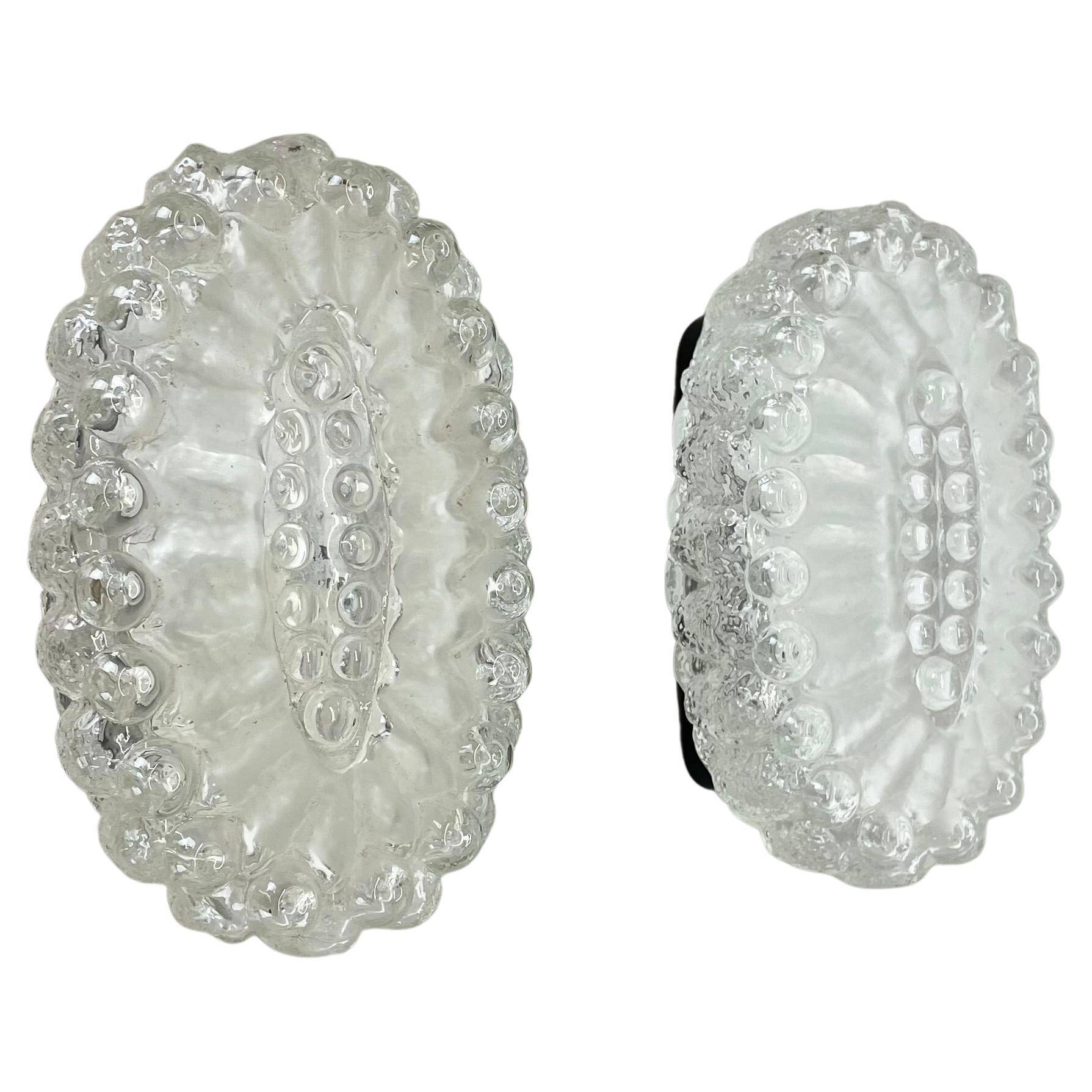 Set of Two 'BUBBLE' Glass Wall Lights in the Tynell Style, Germany, 1970s