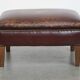 Ottoman vintage en cuir de mouton