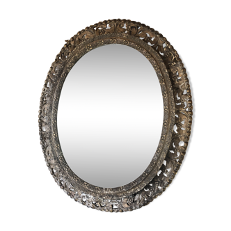 Wooden oval mirror - 102x86cm