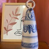 Cruche à eau en céramique émaillée peinte à la main, Espagne années 1960-1970