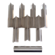 Eight Boulenger knife holders in art deco silver metal