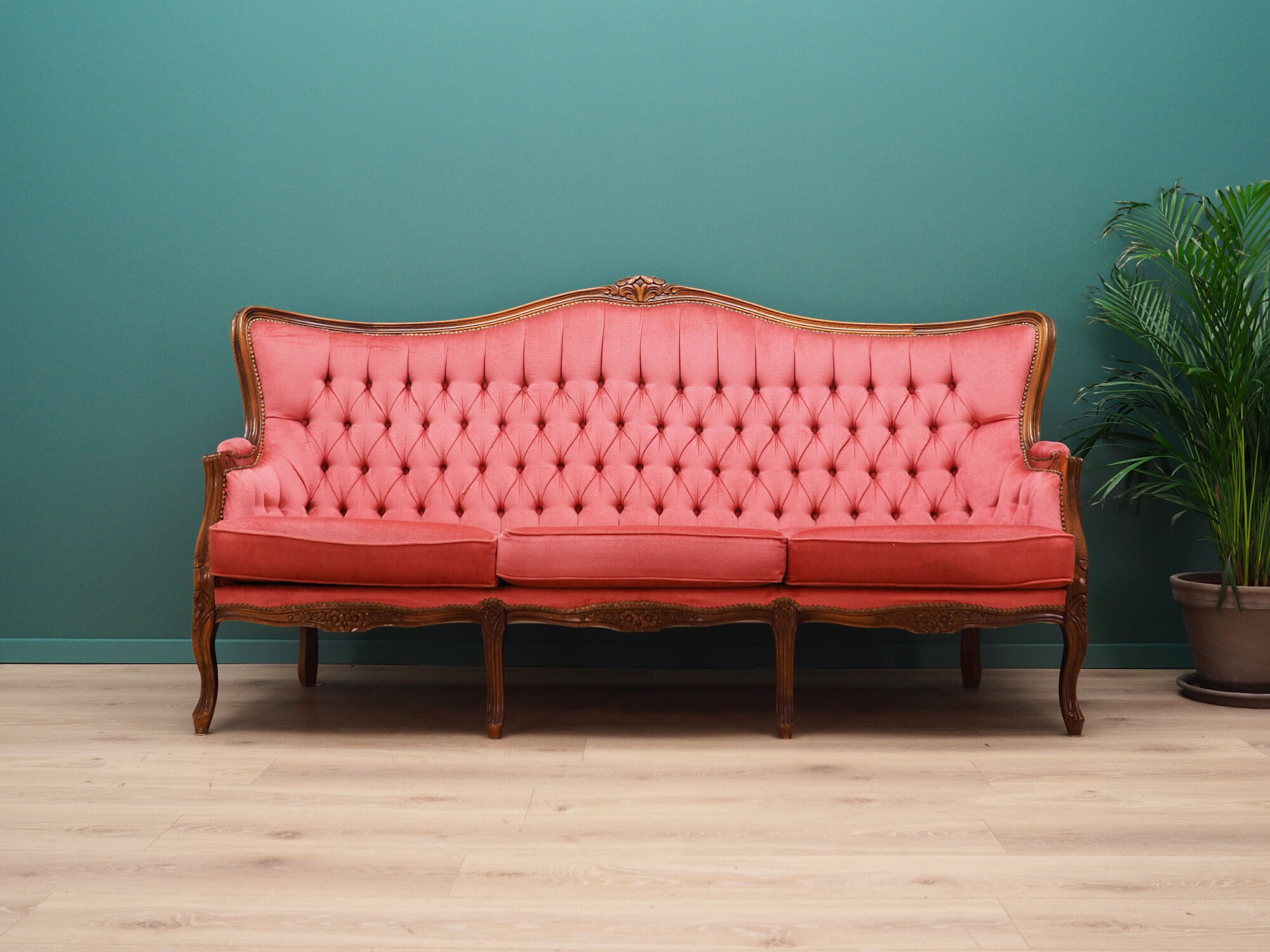 Canapé en velours rose, design suédois, années 1980