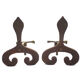 Vintage chenets, pair of brutalist chenets, fireplace accessory.