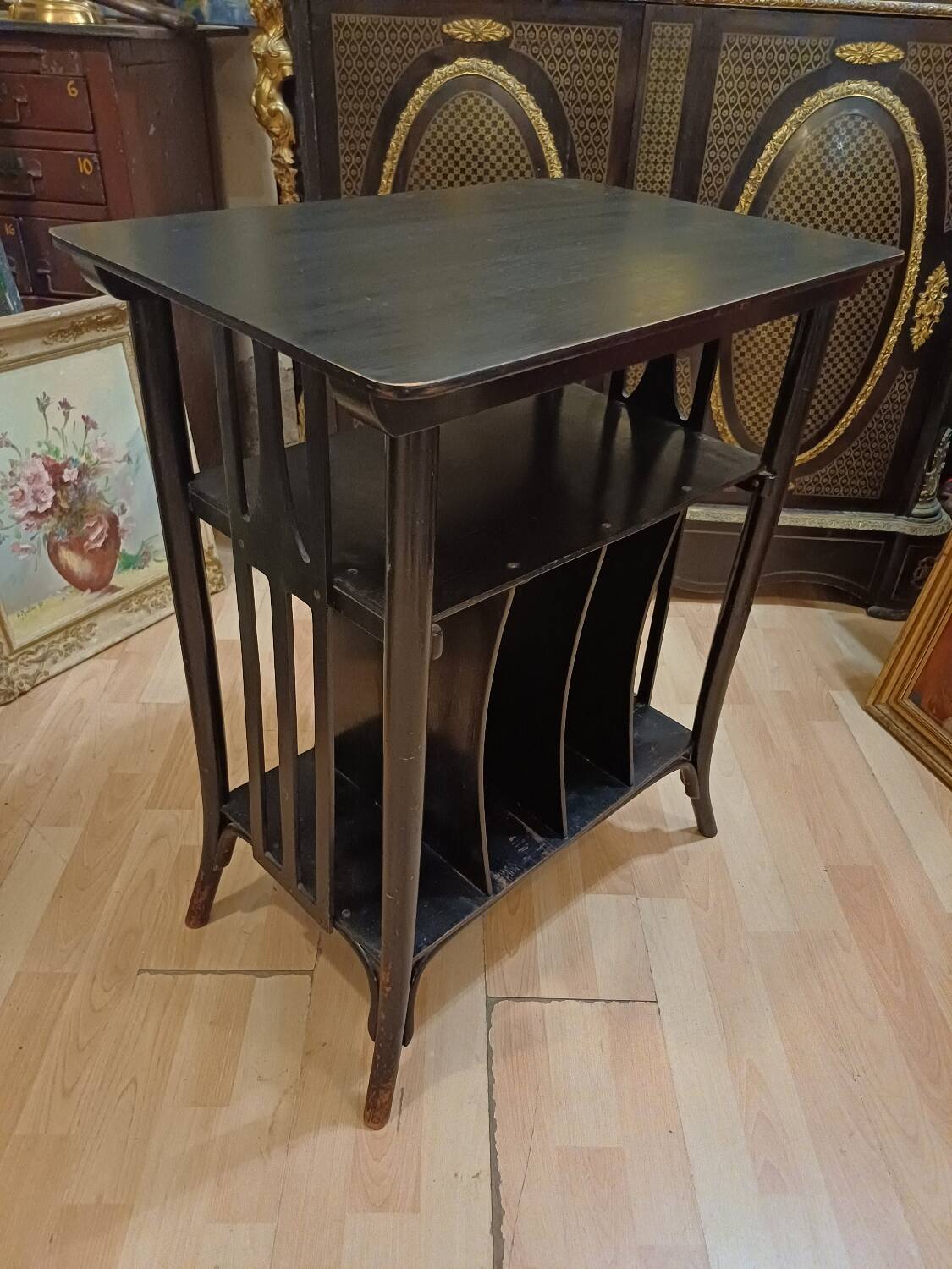 J.&J. Kohn - Koloman Moser - Table - No. 1074 - Beech - Matte Black. 1905