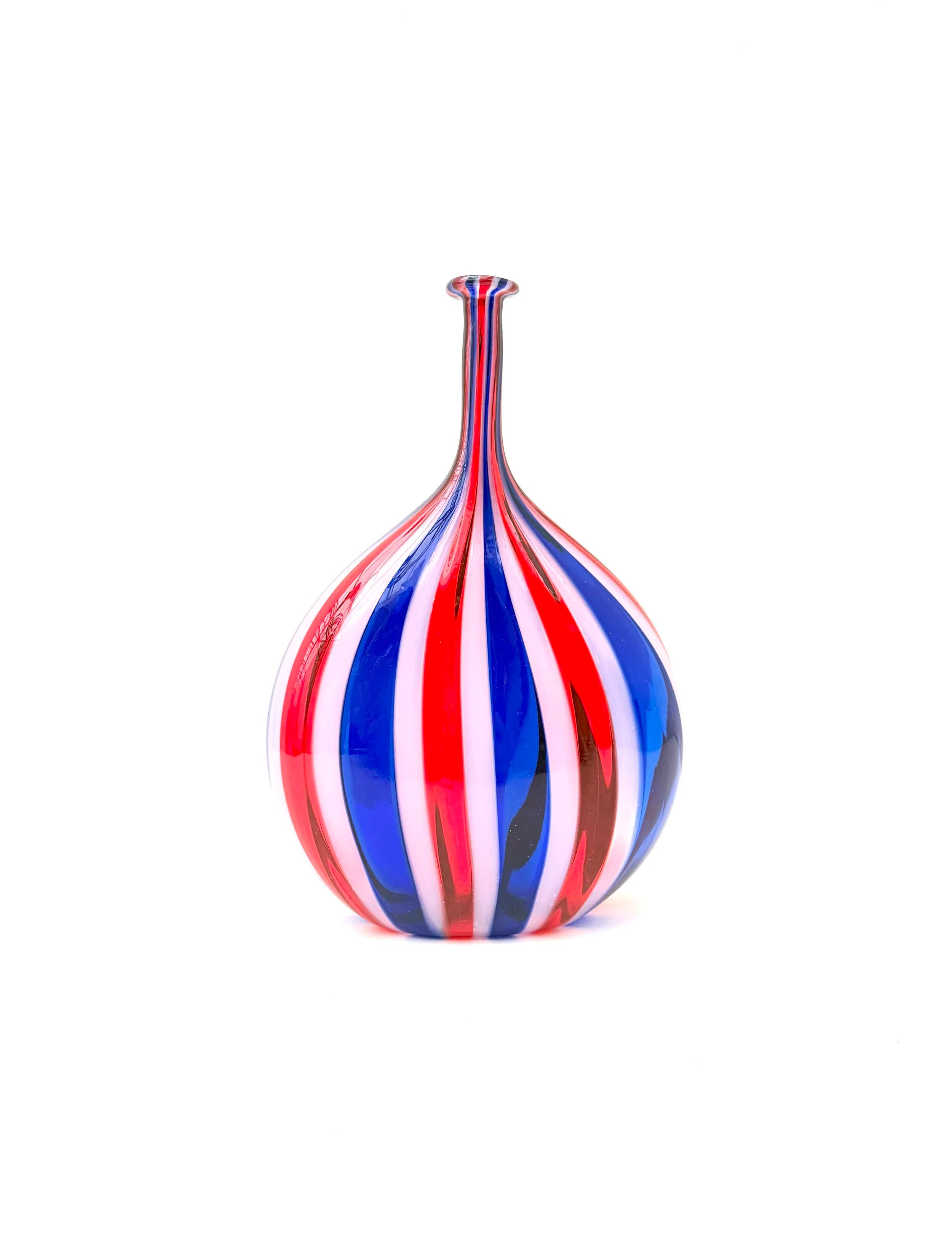 Murano vase in multicoloured blown glass, Italy 1970
