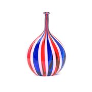 Vase de Murano en verre soufflé multicolore, Italie 1970
