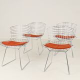 Set of four Model 420C dining chairs designed by Harry Bertoia for Knoll International, USA, 1960s