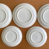 5 assiettes plates anciennes en faïence de Gien