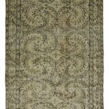 Tapis Vintage Turc – Vert & Beige – Motifs Traditionnels – 250 × 156 cm