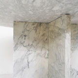 Mid-century round marble dining table, 1970's