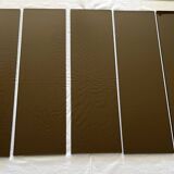 Brushed gold aluminum and smoked glass shelf from the 70s