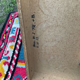 Vintage coffee table in stainless steel and black lacquered wood.