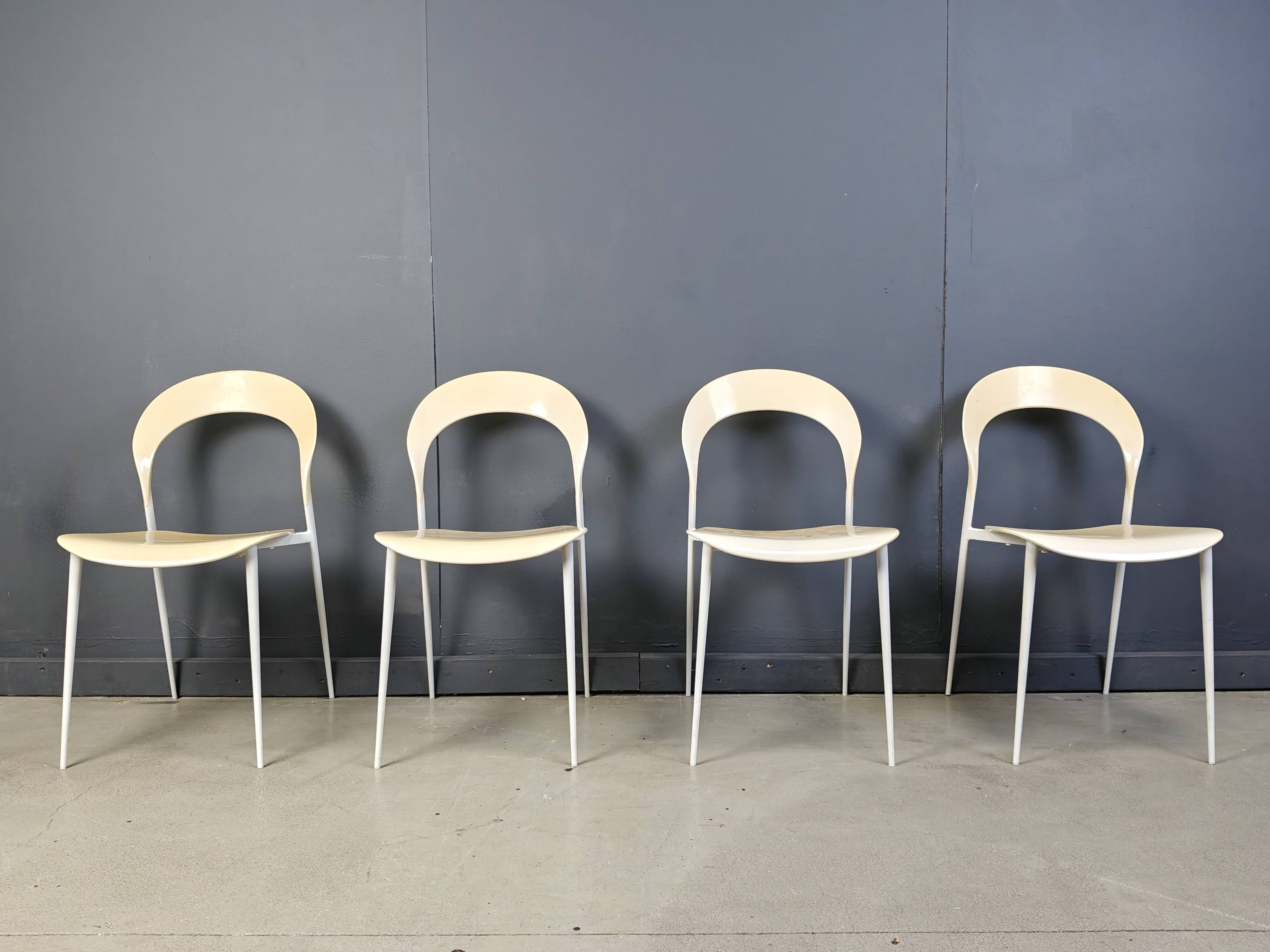 Vintage dining chairs by Calligaris, 1980s - set of 4