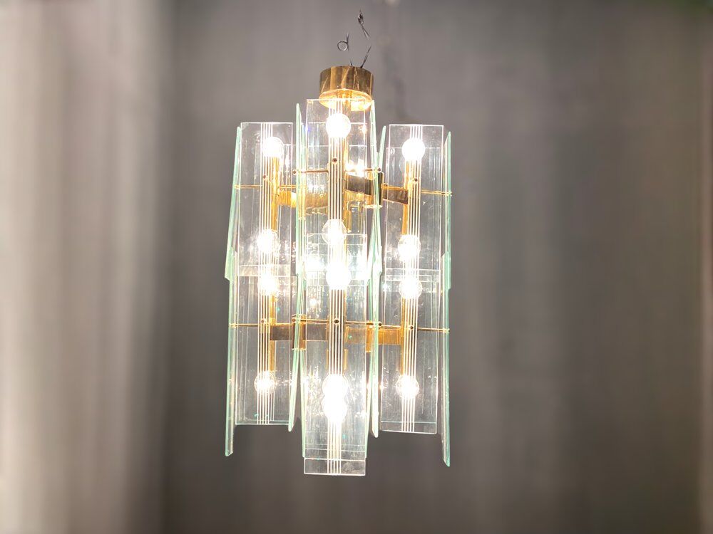 Mid-century architectural chandelier sciolari