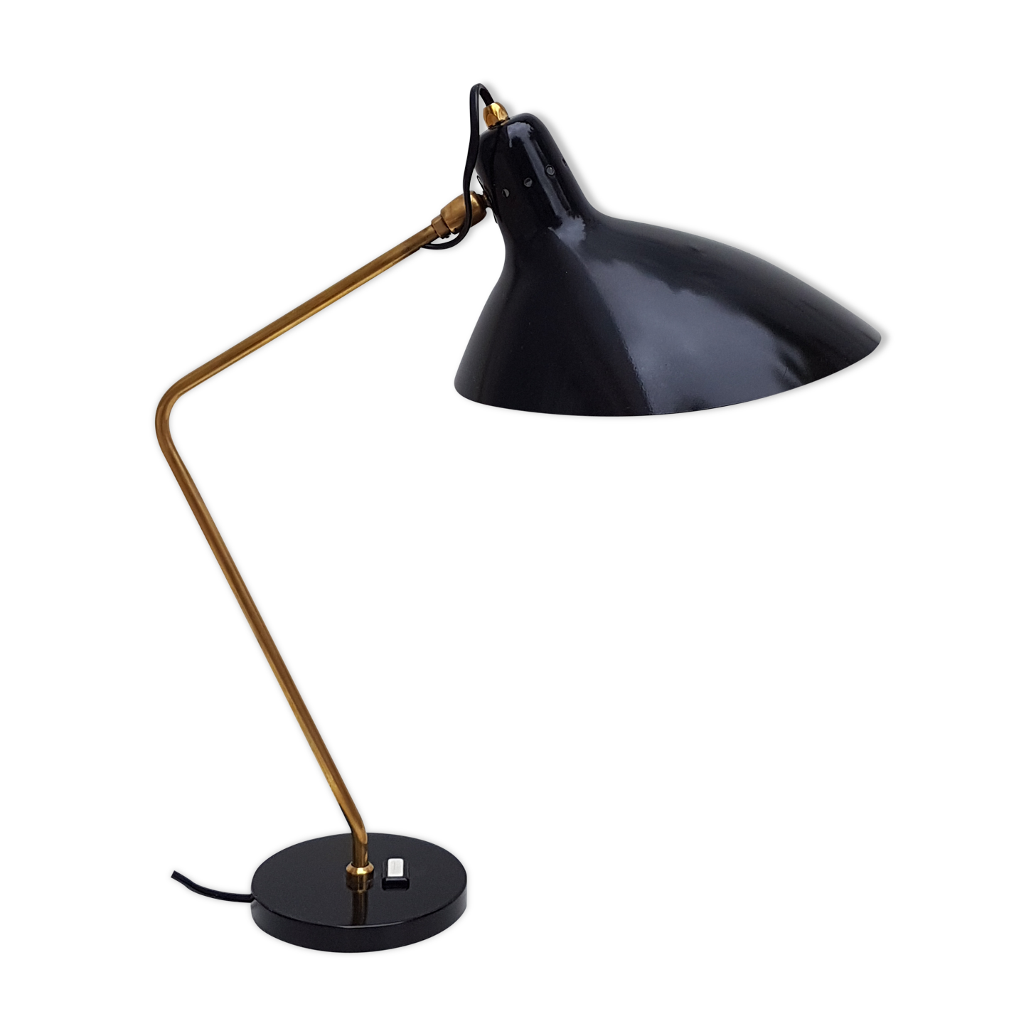 Black office vintage lamp by Jean Boris Lacroix - 1965