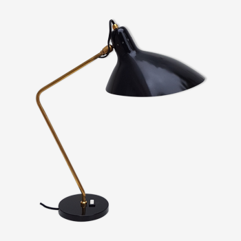 Lampe vintage de bureau noire par Jean Boris Lacroix